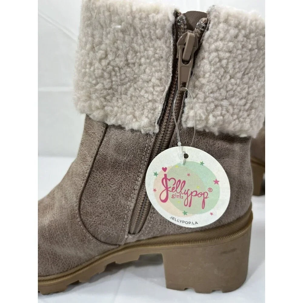 Jellypop Chimney Shearling Sherpa Boots Booties Size 4 Girls New